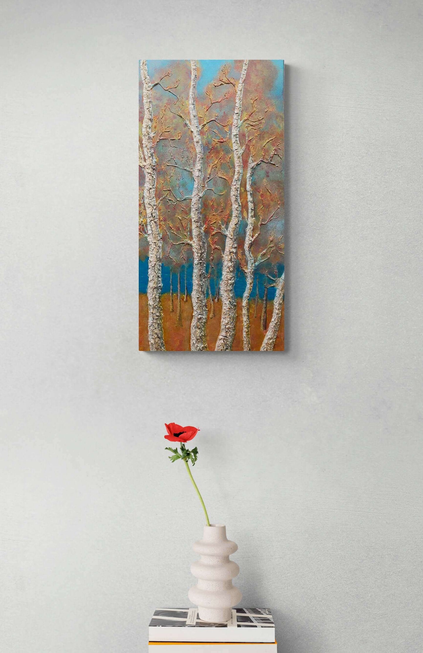 vOriginal art painting on canvas for sale wall art artwork oil acrylic fine abstract online hand painted textured contemporary gallery artist flower floral trees still life