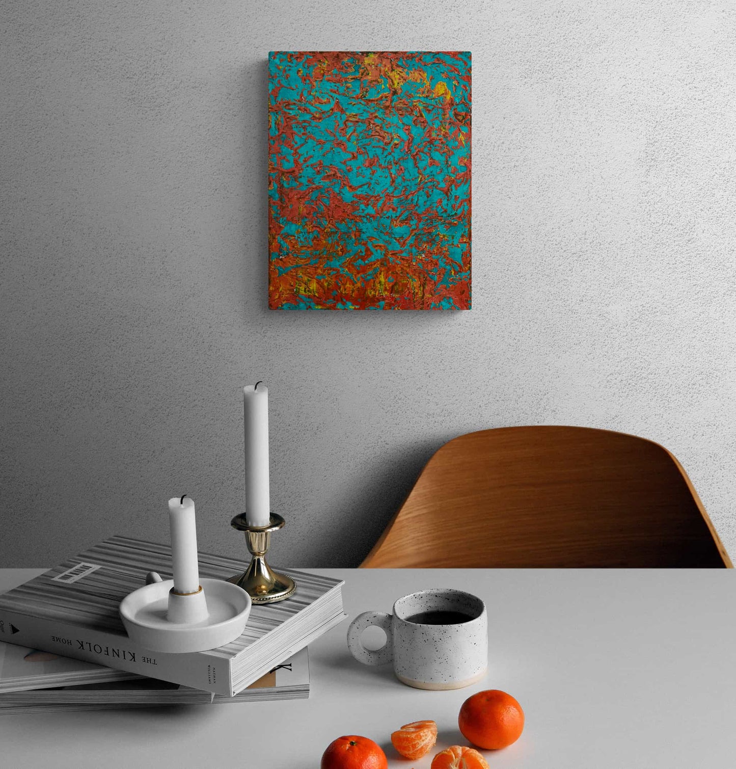Acrylic mixed media painting on canvas abstract contemporary gallery fine art for sale textured floral fadidiab.art fadi diab