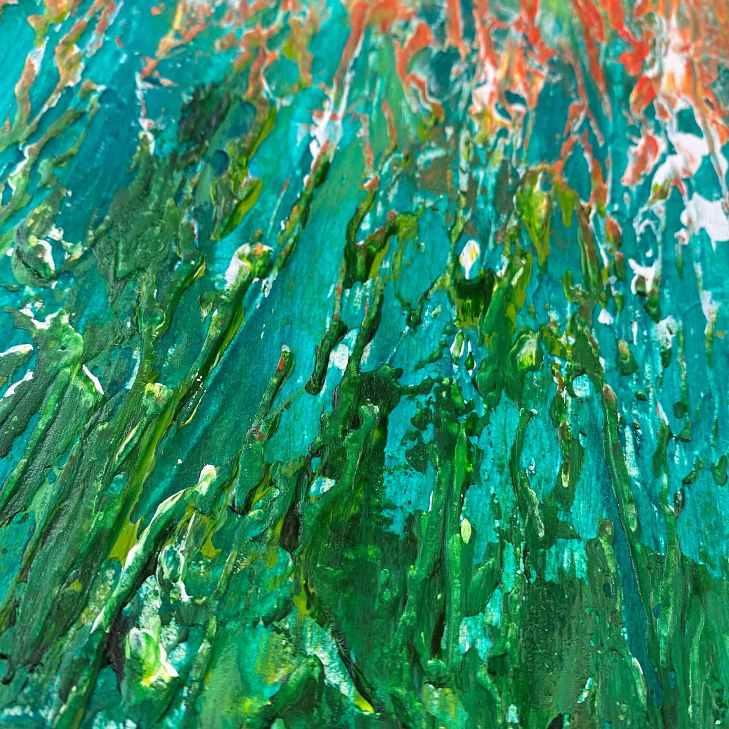 Original hand painted acrylic oil abstract mixed media art painting signed by artist with certificate of authenticity