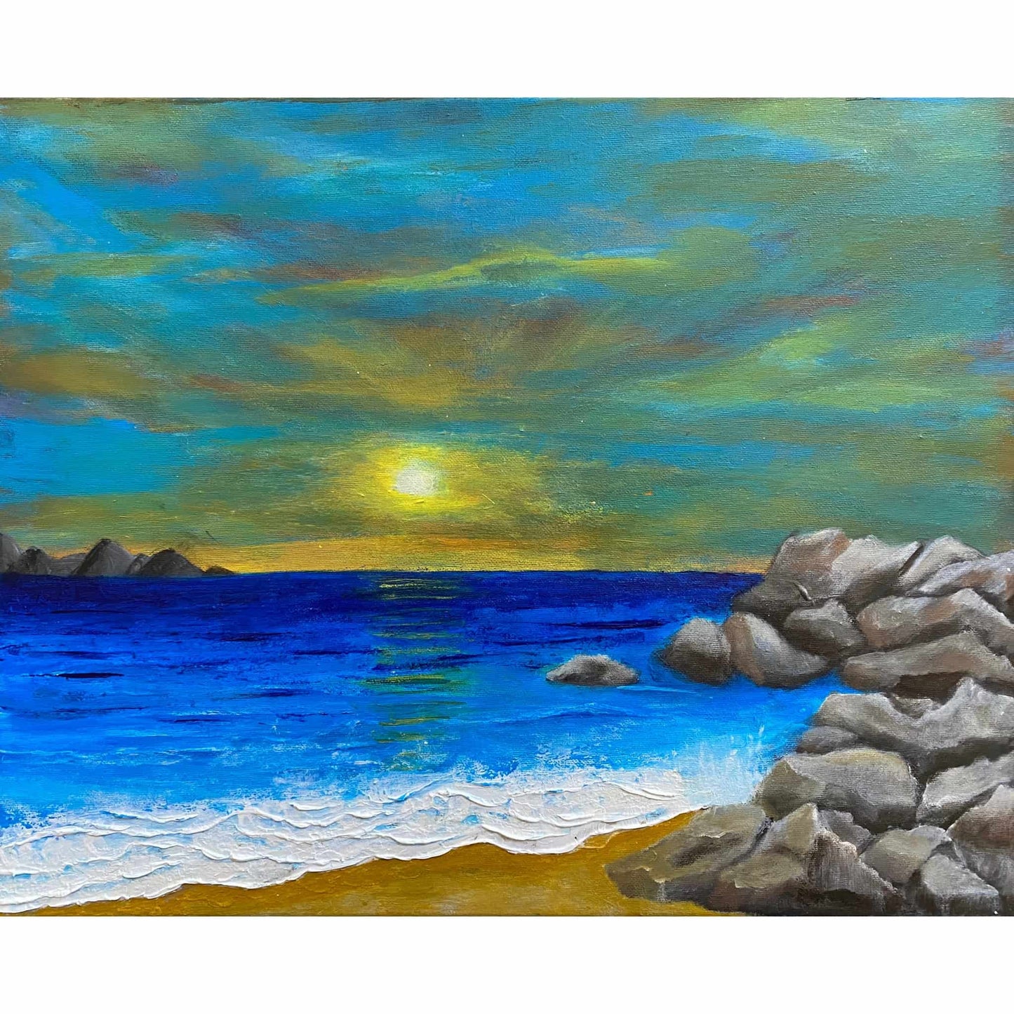 vOriginal art painting on canvas for sale wall art artwork oil acrylic fine abstract online hand painted textured contemporary gallery artist seascape sunset landscape beach rocksstill life