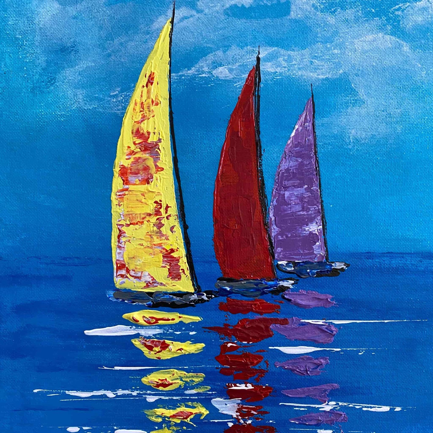 Original art painting on canvas for sale wall art artwork oil acrylic fine abstract online hand painted textured contemporary gallery artist landscape sailboat seascape