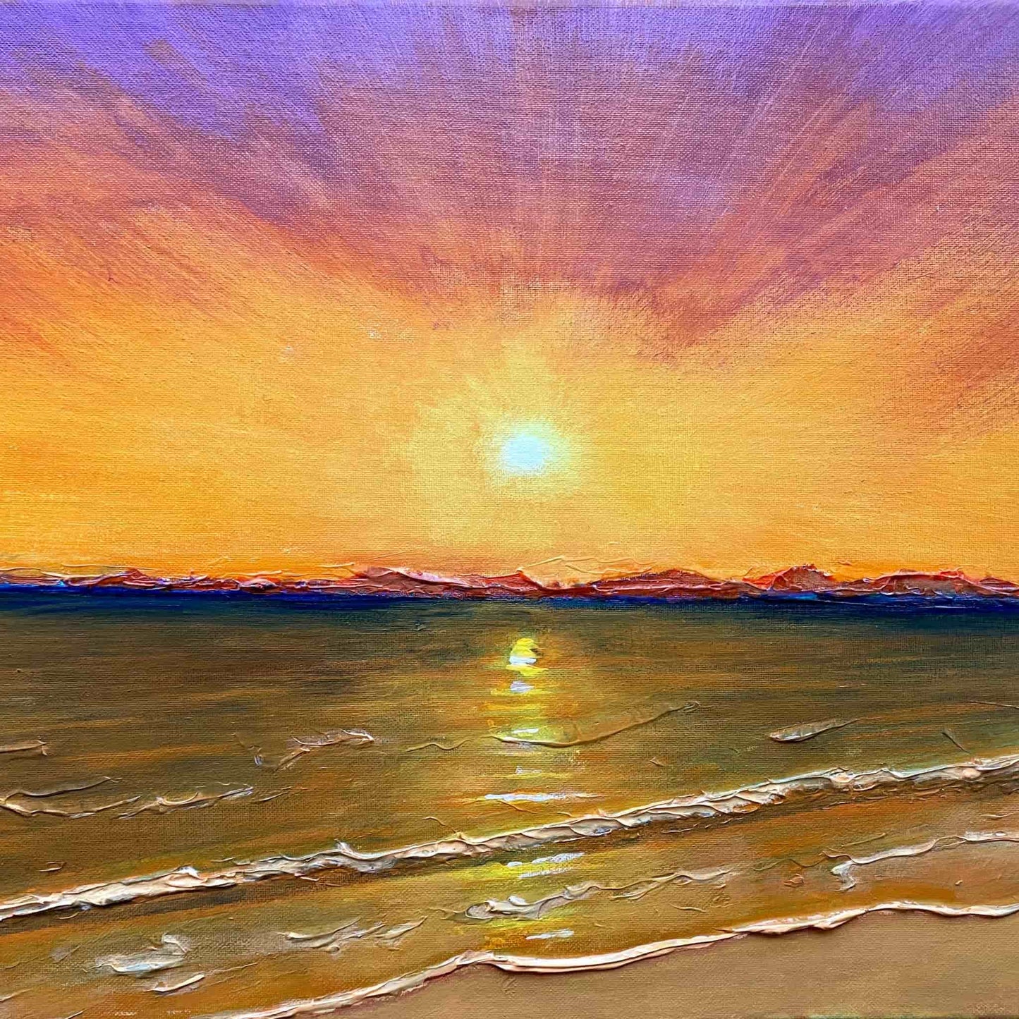 Original art painting on canvas for sale wall art artwork oil acrylic fine abstract online hand painted textured contemporary gallery artist sunset landscape seascape