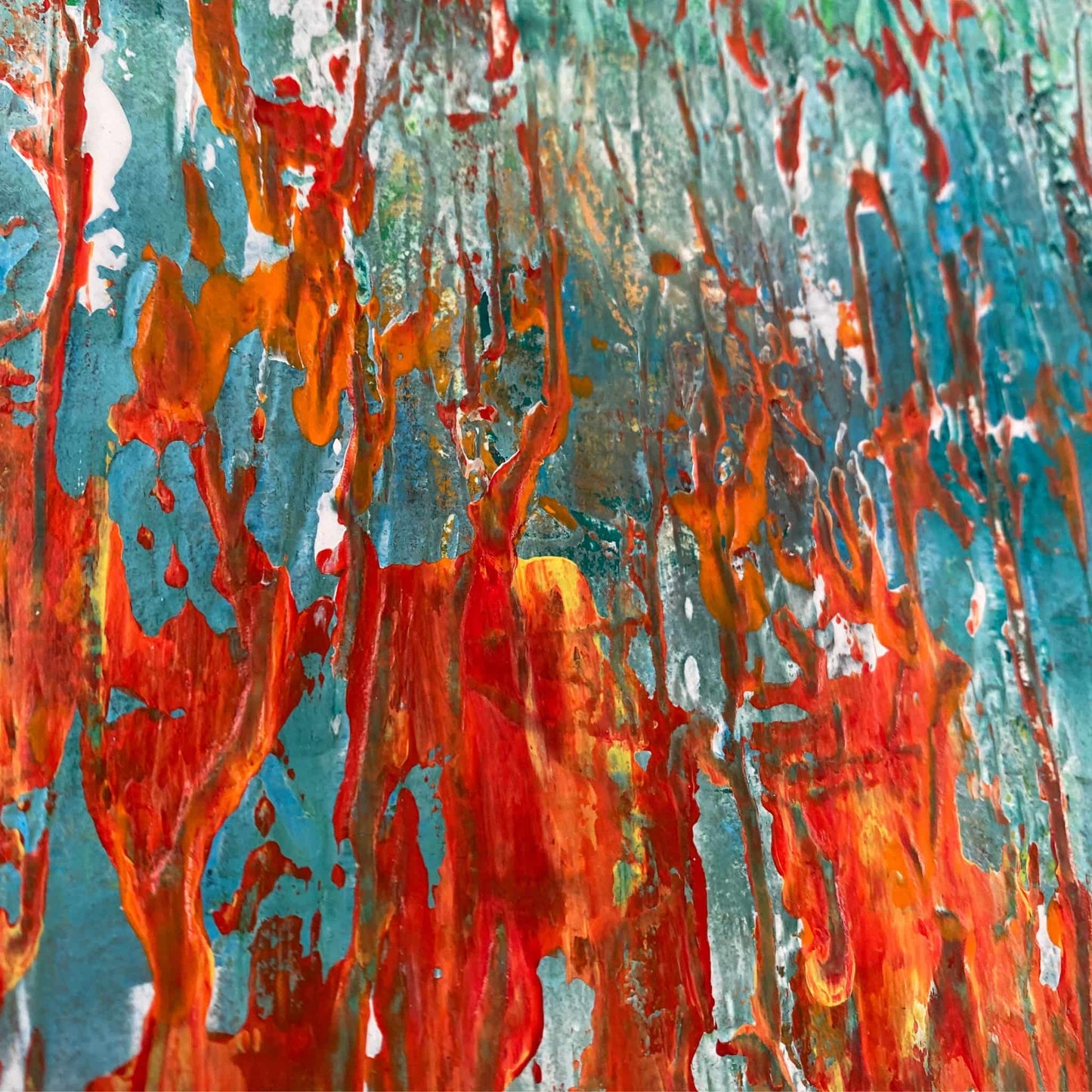 Contemporary abstract acrylic oil painting art for art lovers & collectors certificate of authenticity hand painted signed by artist
