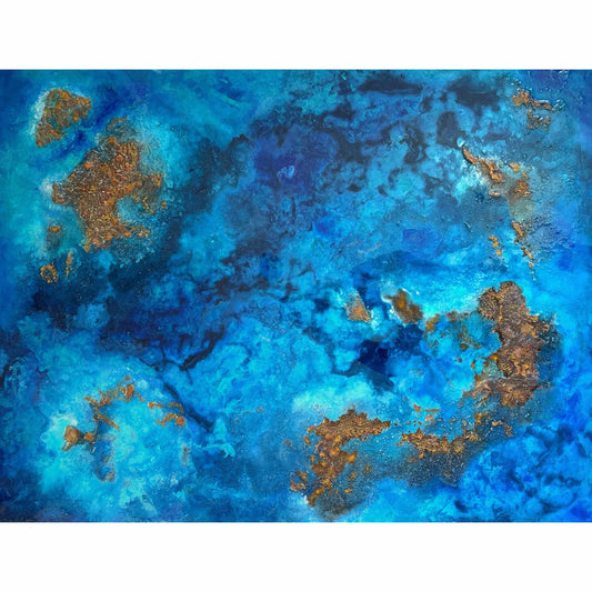 Archipelago islands ocean seascape coastal sea beach turquoise water artwork painting resin art artist gallery collector