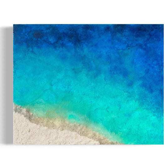 Azure turquoise seascape painting resin ocean art fadi diab