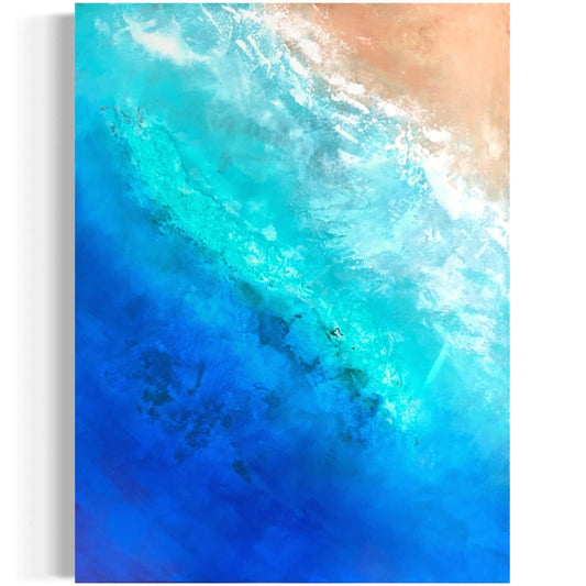 Acrylic painting on canvas abstract gallery fine art for sale textured tropical ocean islands seascape turquoise seashore