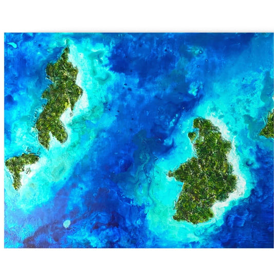 textured seascape ocean sea lake island water painting on canvas fadidiab.art Abstract contemporary art gallery for sale