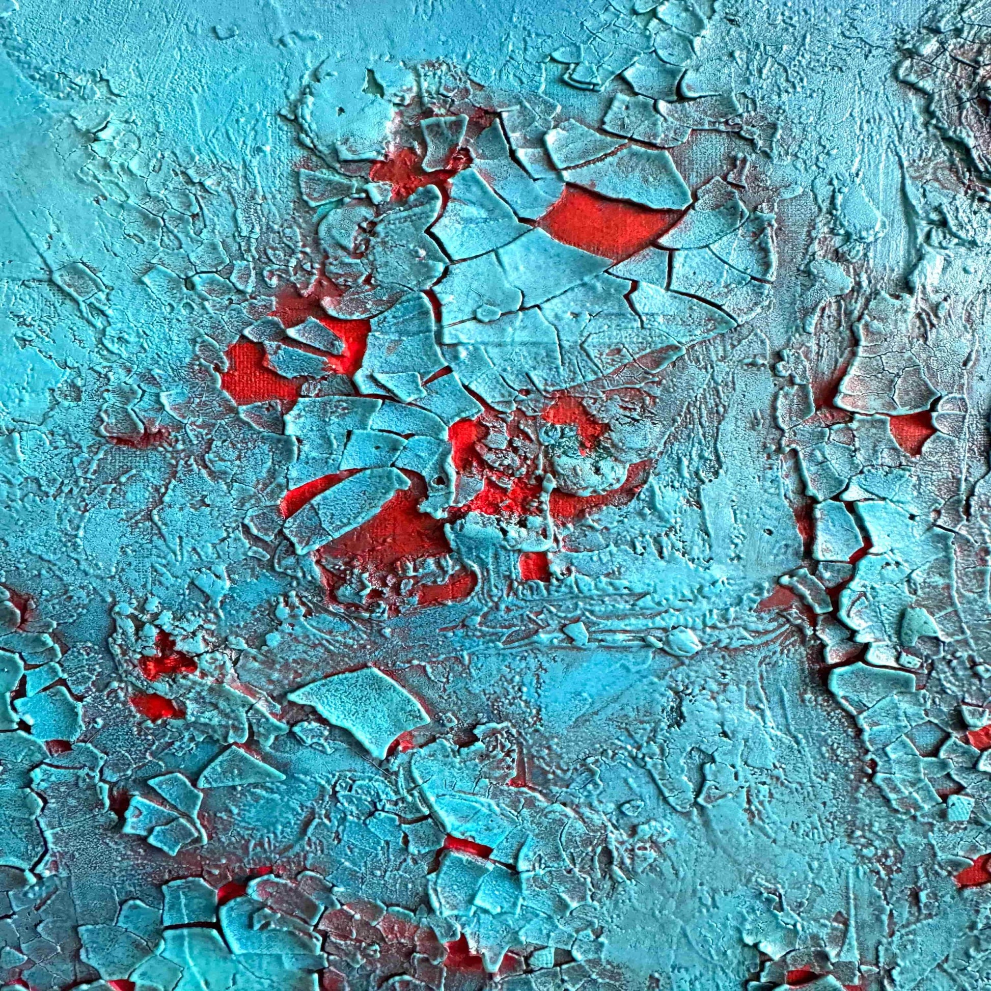 original textured art for slae mixed media crackled red and blue absract painting for purchase fadidiab.art