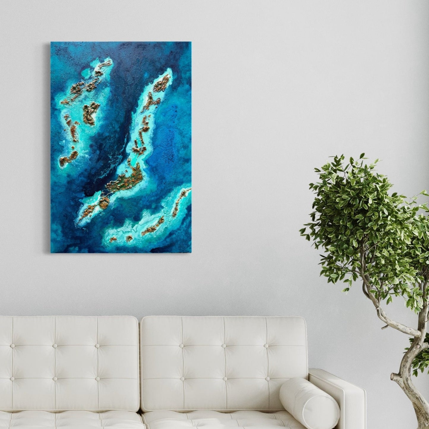 Original seascape art ocean artwork beach island tropical sea painting abstract artist collector gallery curator canvas wall art