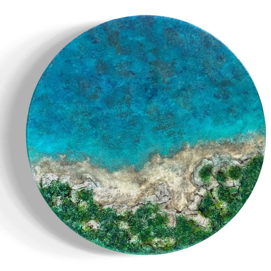 Resin ocean artwork coastline seascape shoreline painting