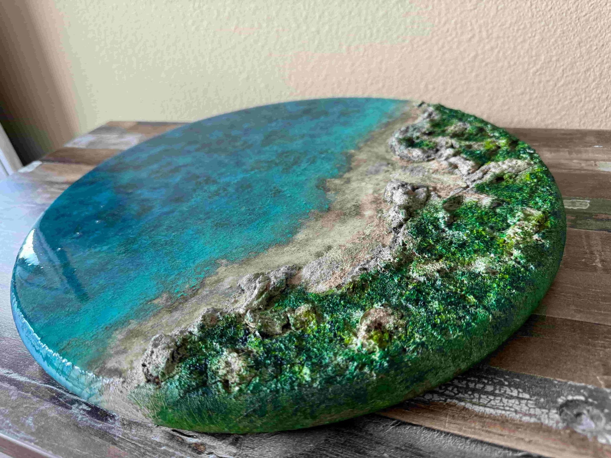 Resin ocean artwork coastline seascape shoreline painting