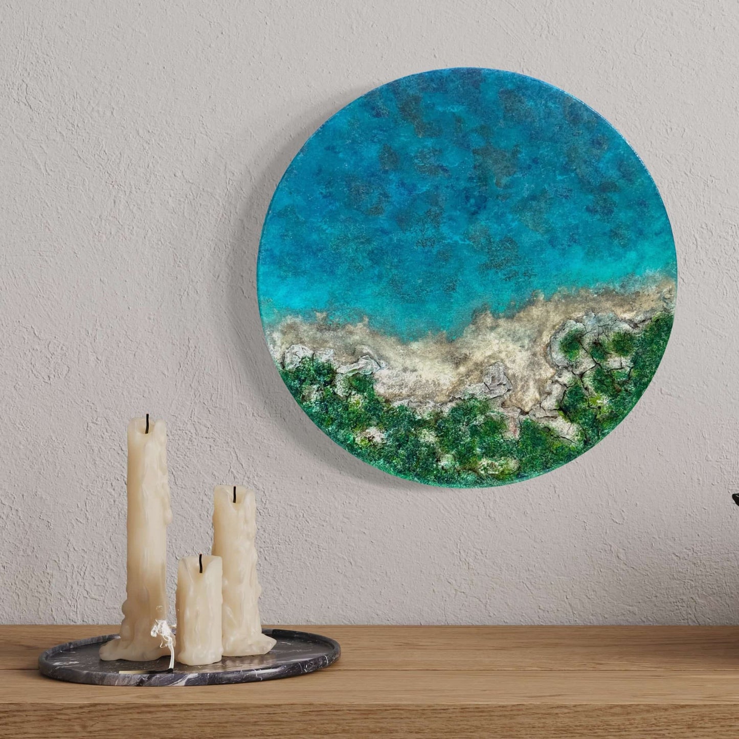 Resin ocean artwork coastline seascape shoreline painting