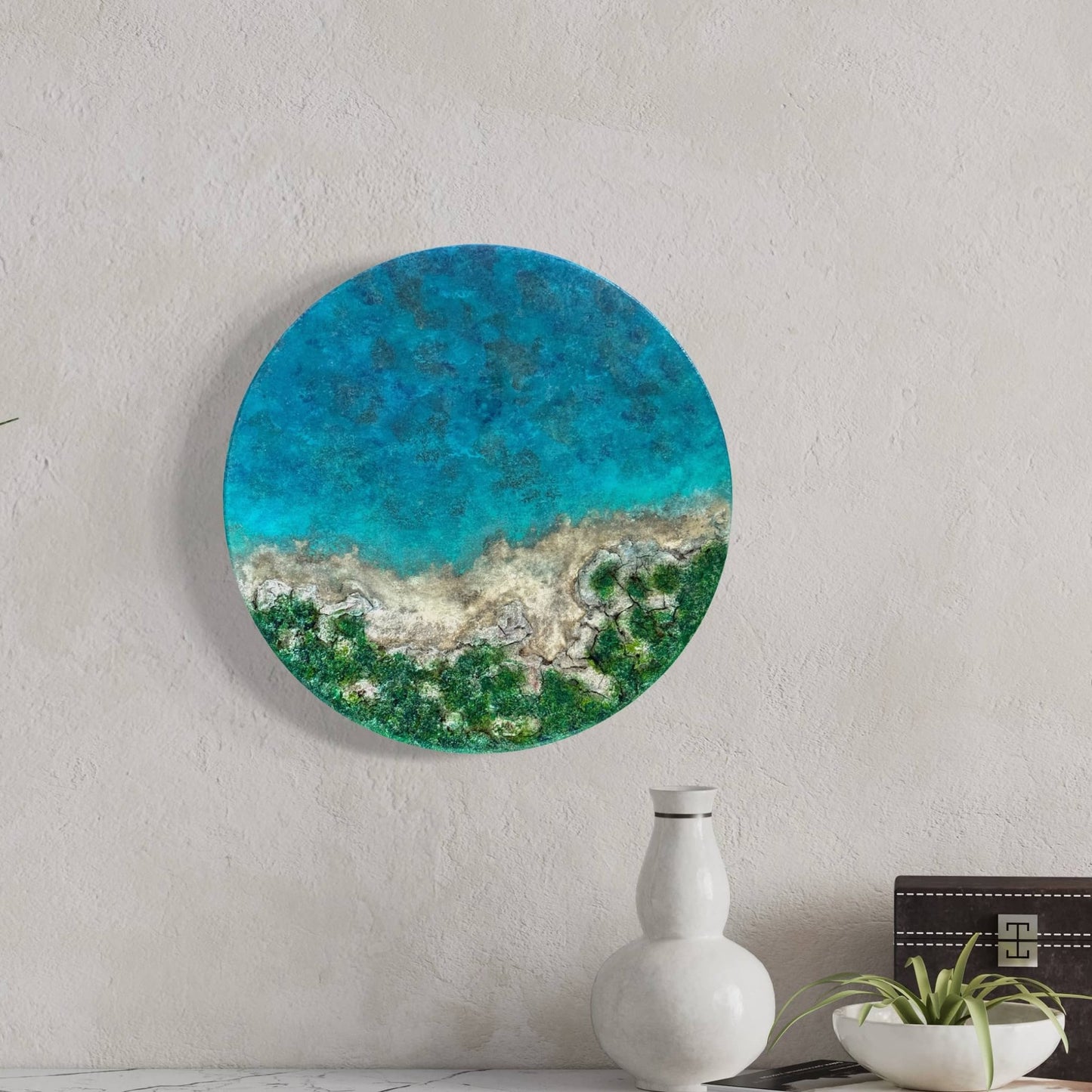 Resin ocean artwork coastline seascape shoreline painting