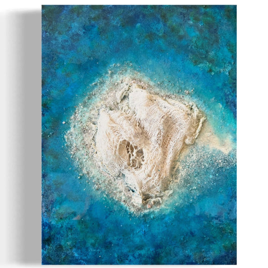 Seascape island sandy beach painting resin art fadi diab