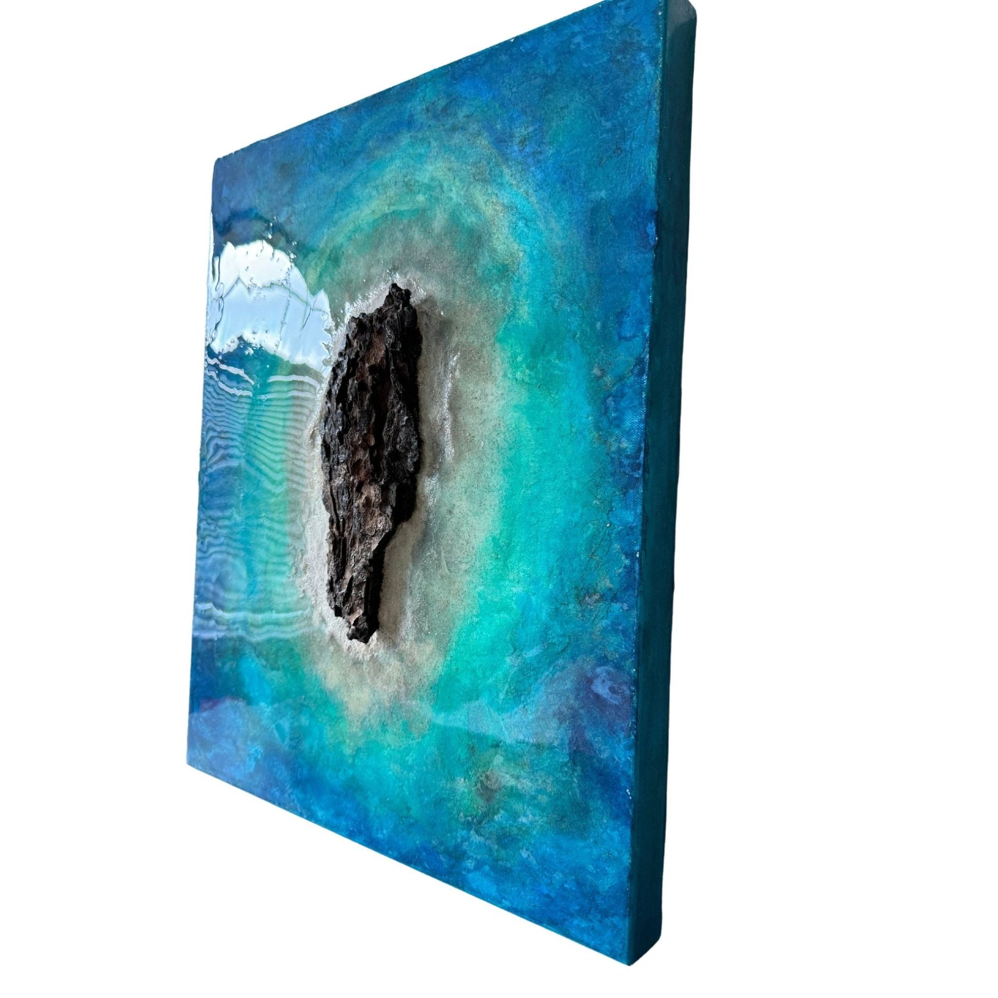 artwork painting seascape ocean art resin island landscape seashore tropical