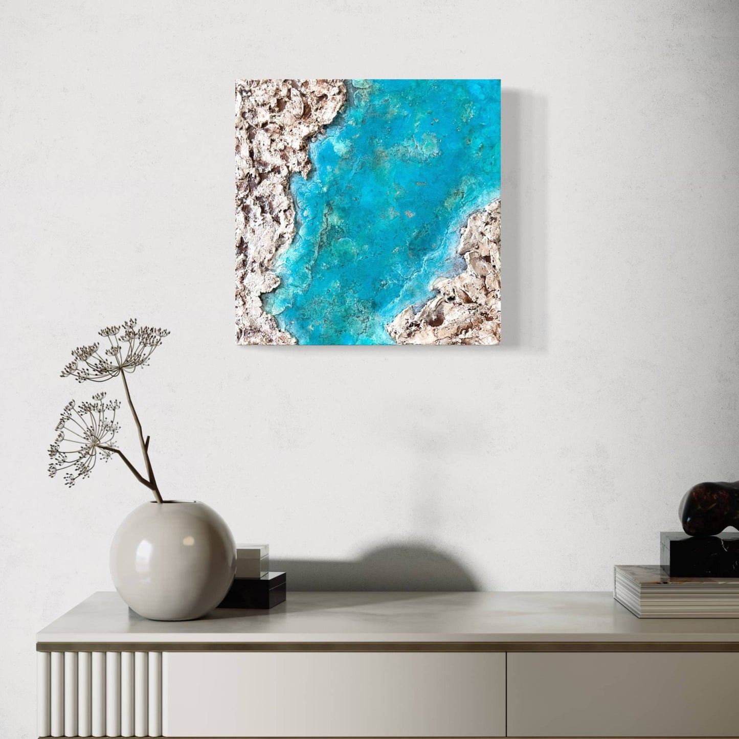 azure shore resin artwork painting seascape fadi diab