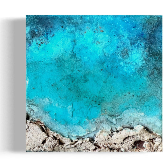azure shore resin artwork painting seascape fadi diab