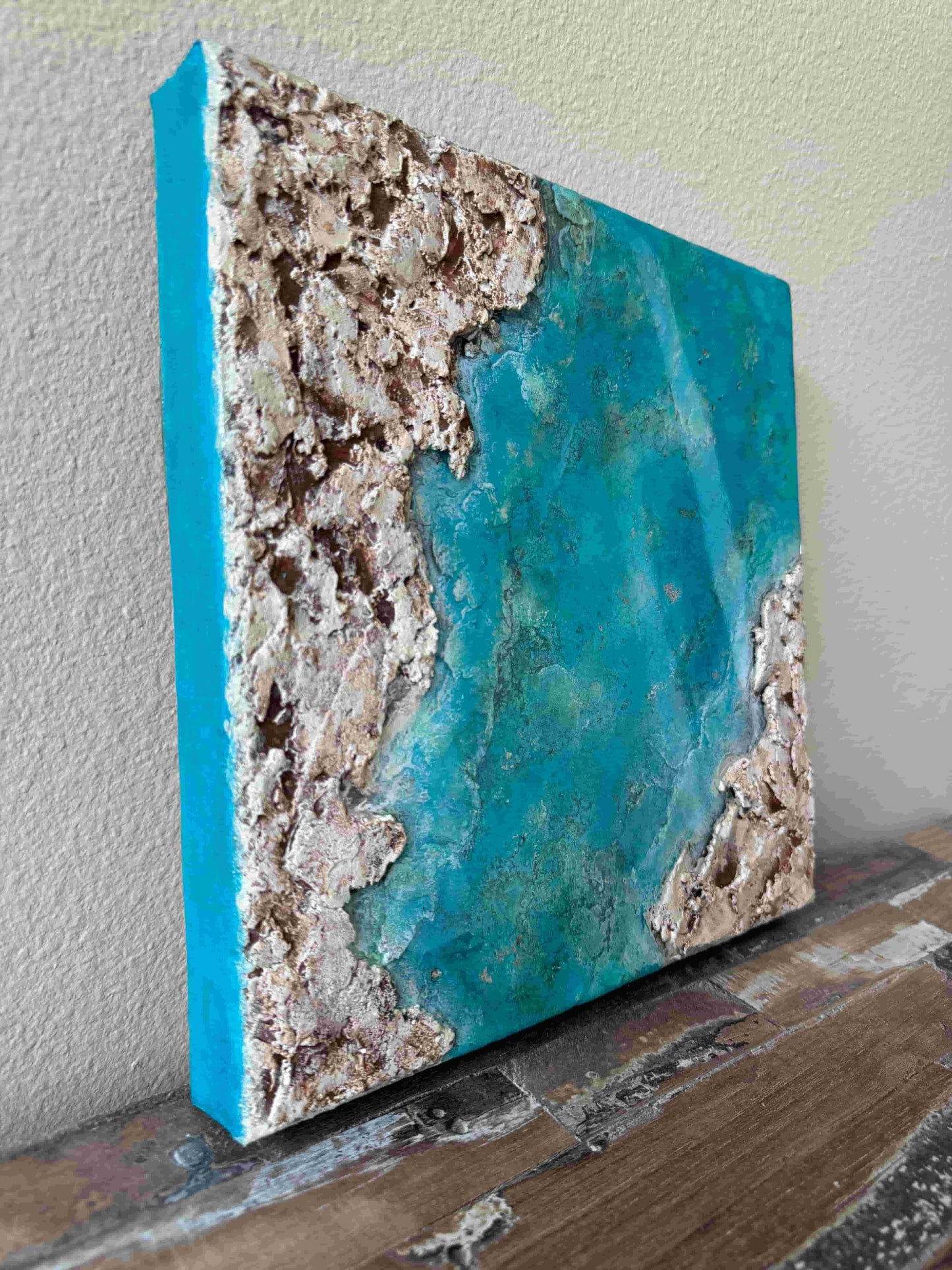 azure shore resin artwork painting seascape fadi diab