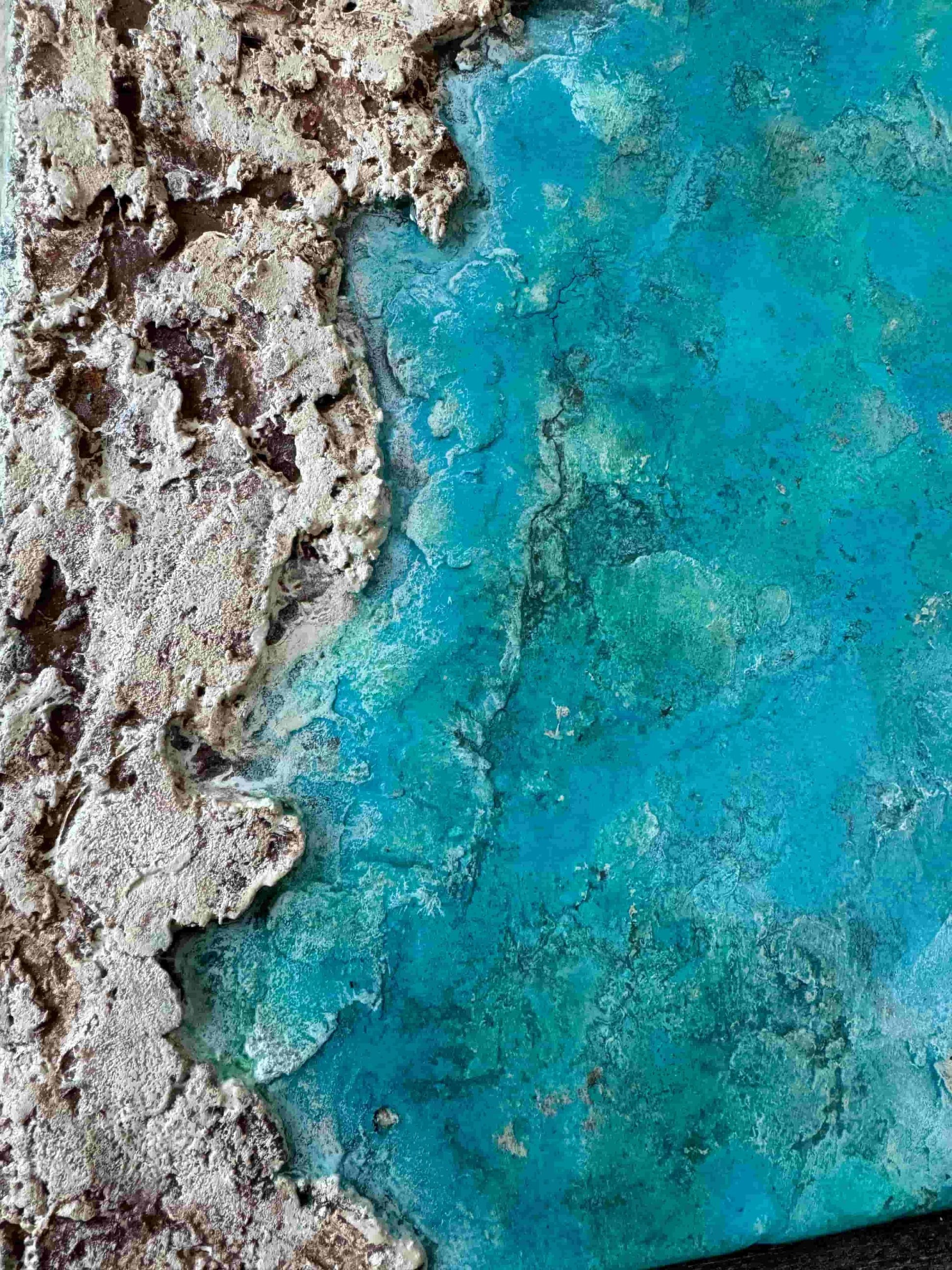 azure shore resin artwork painting seascape fadi diab