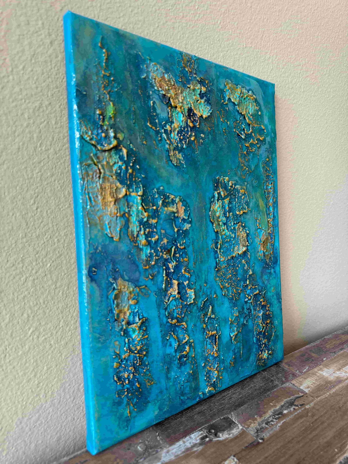 resin art acrylic painting seascape crackled ocean artwork fadi diab