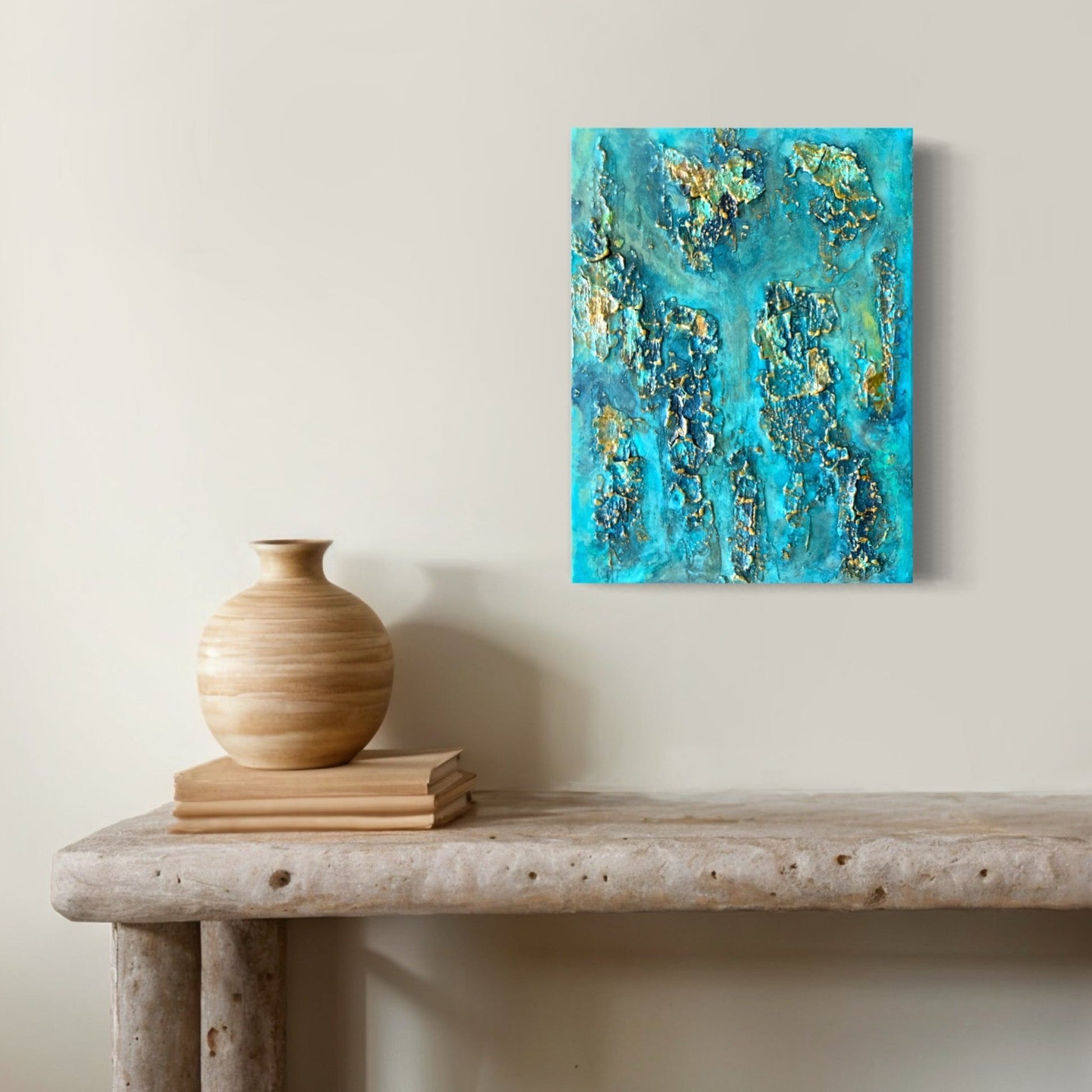 resin art acrylic painting seascape crackled ocean artwork fadi diab