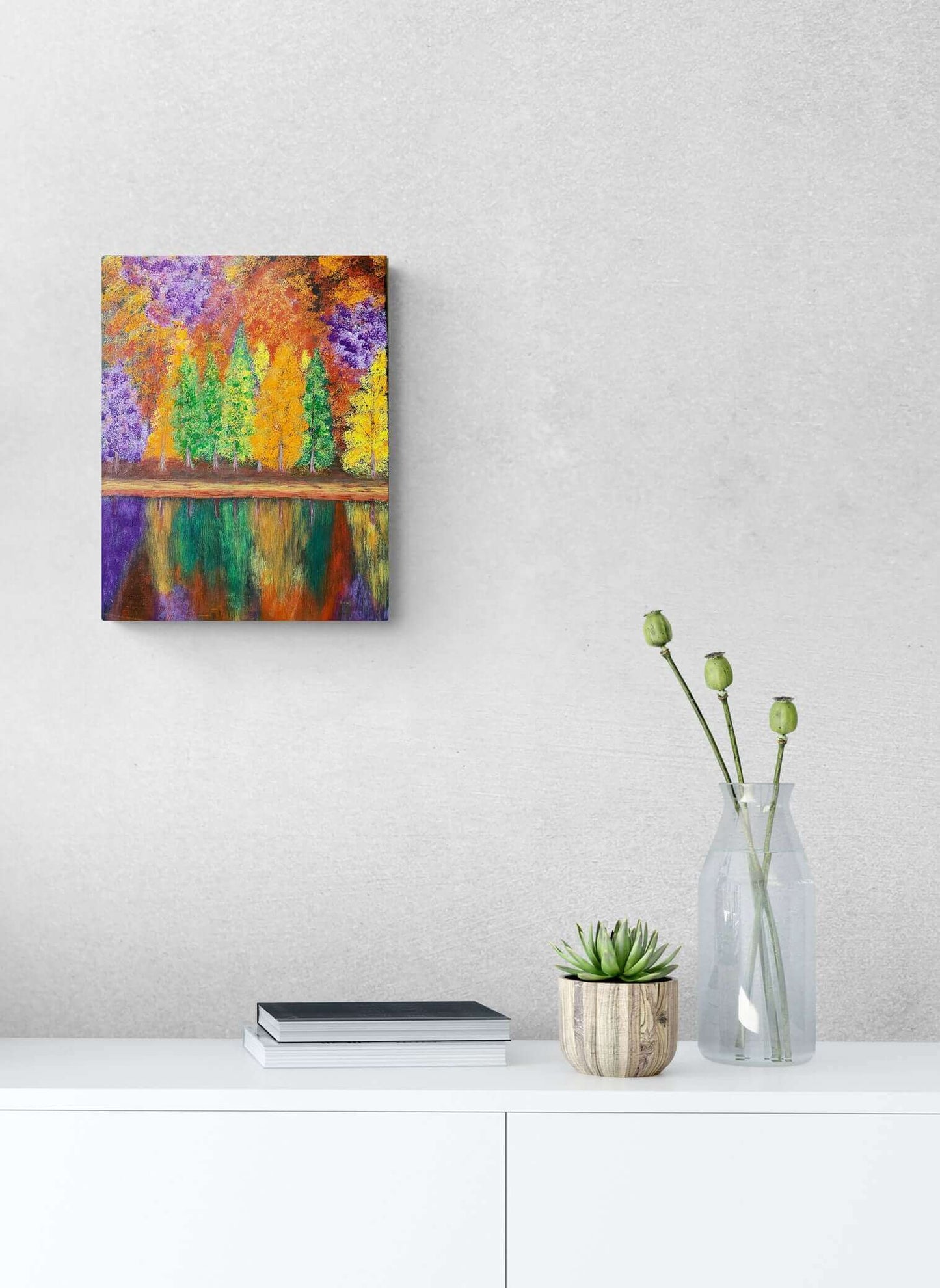 Original art painting on canvas for sale wall art artwork oil acrylic fine abstract online hand painted textured contemporary gallery artist landscape trees lake forest