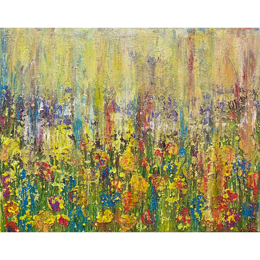 Original contemporary abstract art original paintings gallery for sale 3d impasto textured artwork floral flower trees.